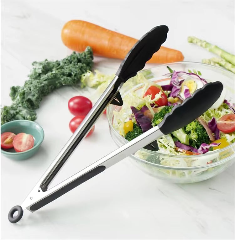 1x Non-Stick Silicone Tongs