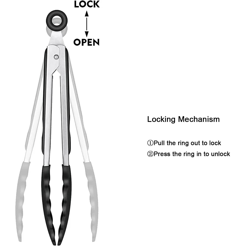 1x Non-Stick Silicone Tongs