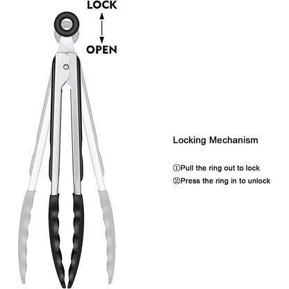 1x Non-Stick Silicone Tongs
