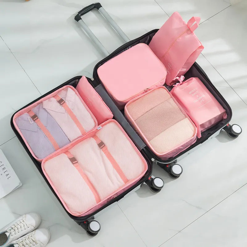 Velor - 7Piece Travel Luggage Organizer Kit