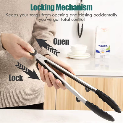 1x Non-Stick Silicone Tongs